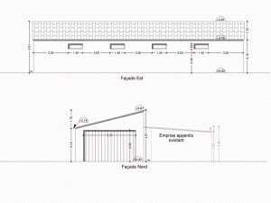 plan de façade de création de hangar agricole
