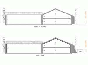 PCMI 3 plan de coupe permis d'aménagement d'une grange